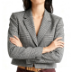 Gray Plaid Cropped Blazer