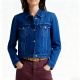 Dark Blue Cropped Denim Jacket